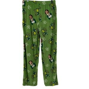 Elf Movie Buddy the Elf‎ Christmas Holiday Green Pajama Pants Mens XL Fleece